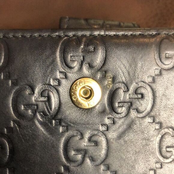 GUCCI GG Black Guccissima Bifold Wallet With Billfold & Coin Section - Picture 5 of 17